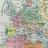 Large planisphere world map 105 by 74cm