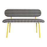 Houndstooth fabric bench