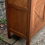 Vintage solid oak cross-braced wardrobe 1940