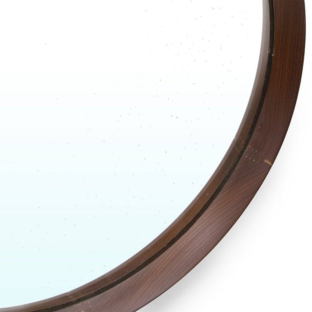 Round mirror with leather strap, 1960s