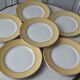 Set of 6 yellow dessert plates Moulin des Loups