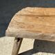 Petite table d'appoint ou tabouret en teck blond quadripode H:30 L43 l30