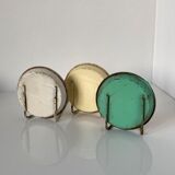 Three small lacquered iron flower pot holders. Around 1950