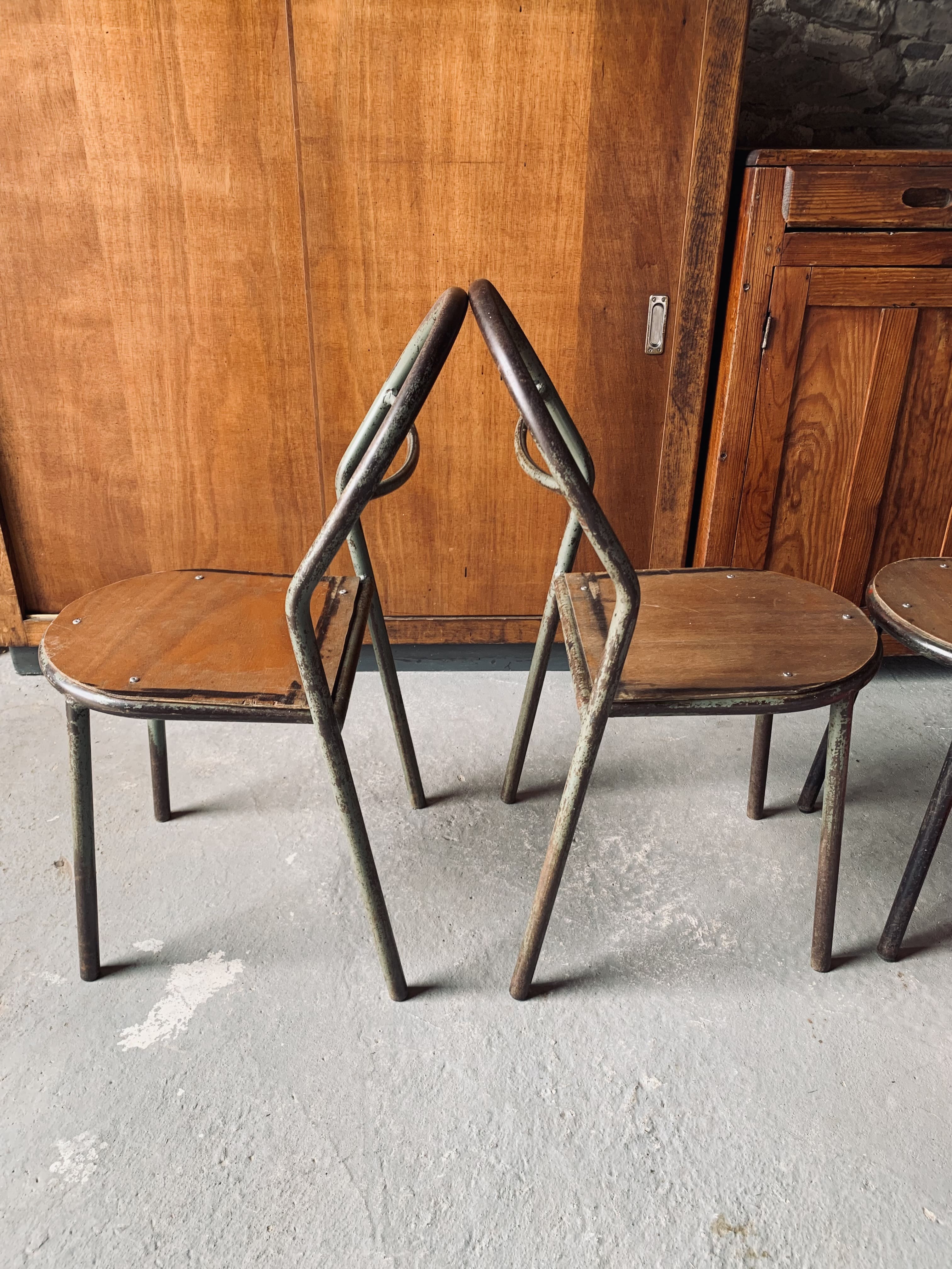 Set of 2 Mobilor chairs - 1950's - metal and wood