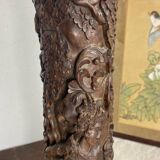 Carved wooden Balinese lamp base