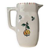 Pichet d'eau vintage en céramique multicolore - décor folklorique hongrois, années 60