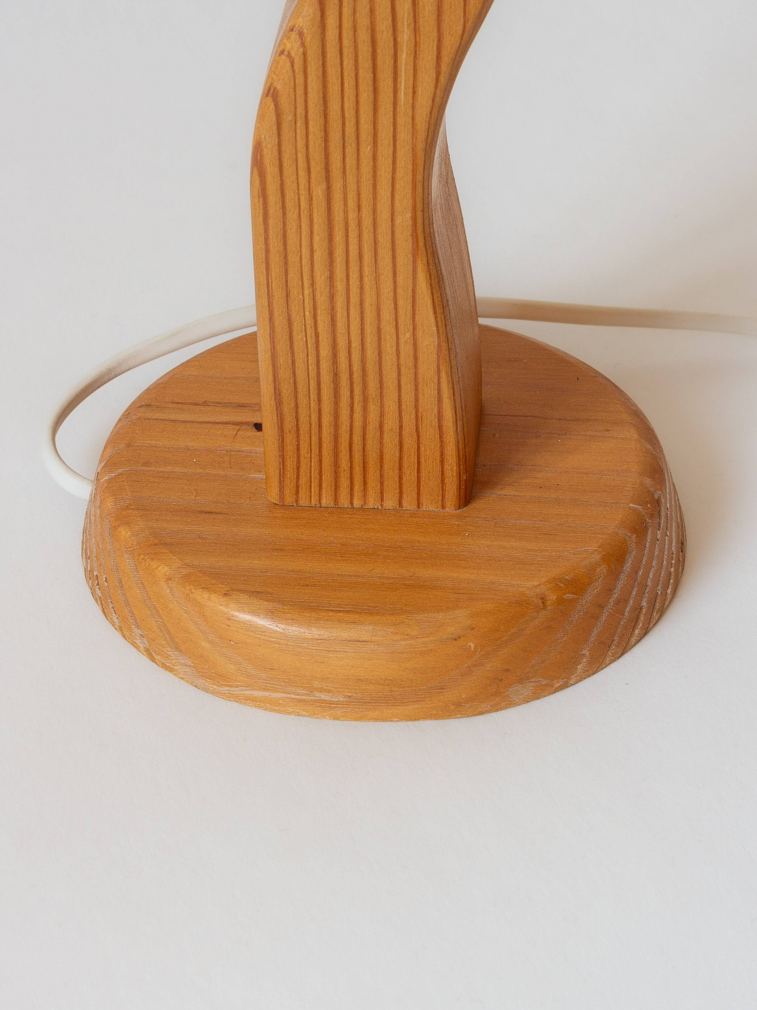 Organically shaped pine lamp base, 1980s