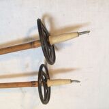 Ancient wooden and cork ski ings