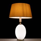 Philips Milk Glass ribbed table lamp design Louis Kalff 1950s