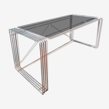 Glass and chrome coffee table 1970