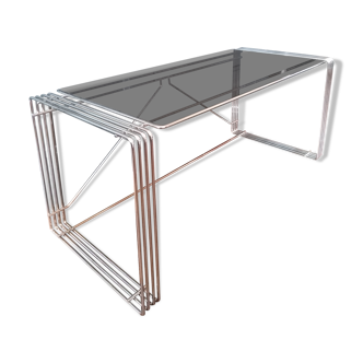 Glass and chrome coffee table 1970