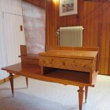 Console dressing table - hall furniture - drawer and mirror - 60s - vintage - modernist