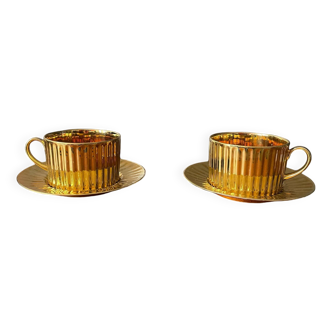 Pair of Limoges porcelain lunches
