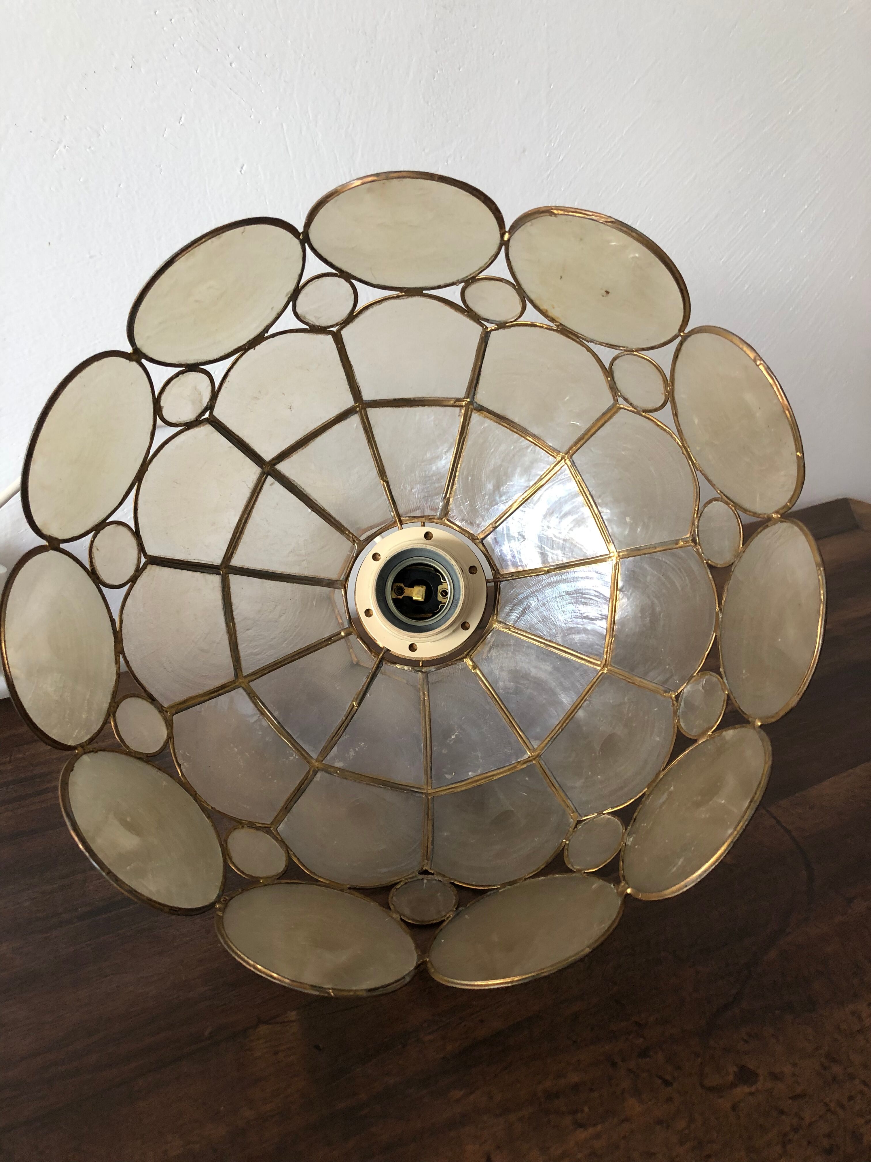 Vintage brass and mother-of-pearl suspension