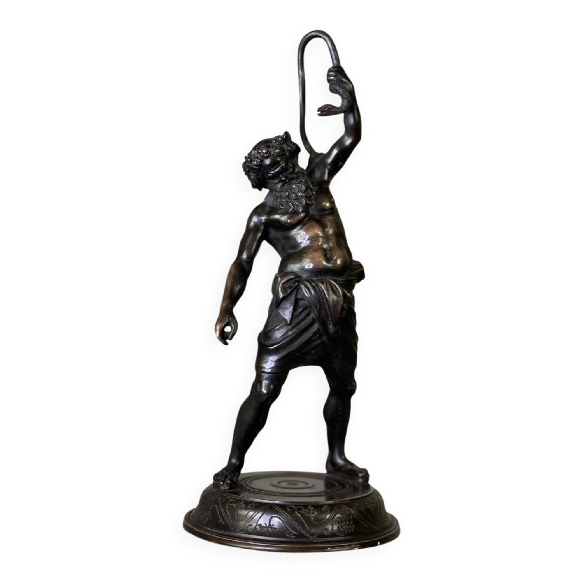 Silenus, bronze sculpture after the antique, 19th century