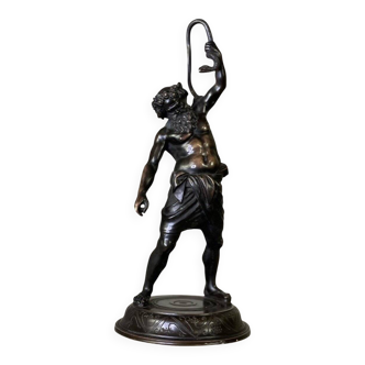 Silenus, bronze sculpture after the antique, 19th century