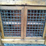 Oak and metal workbench
