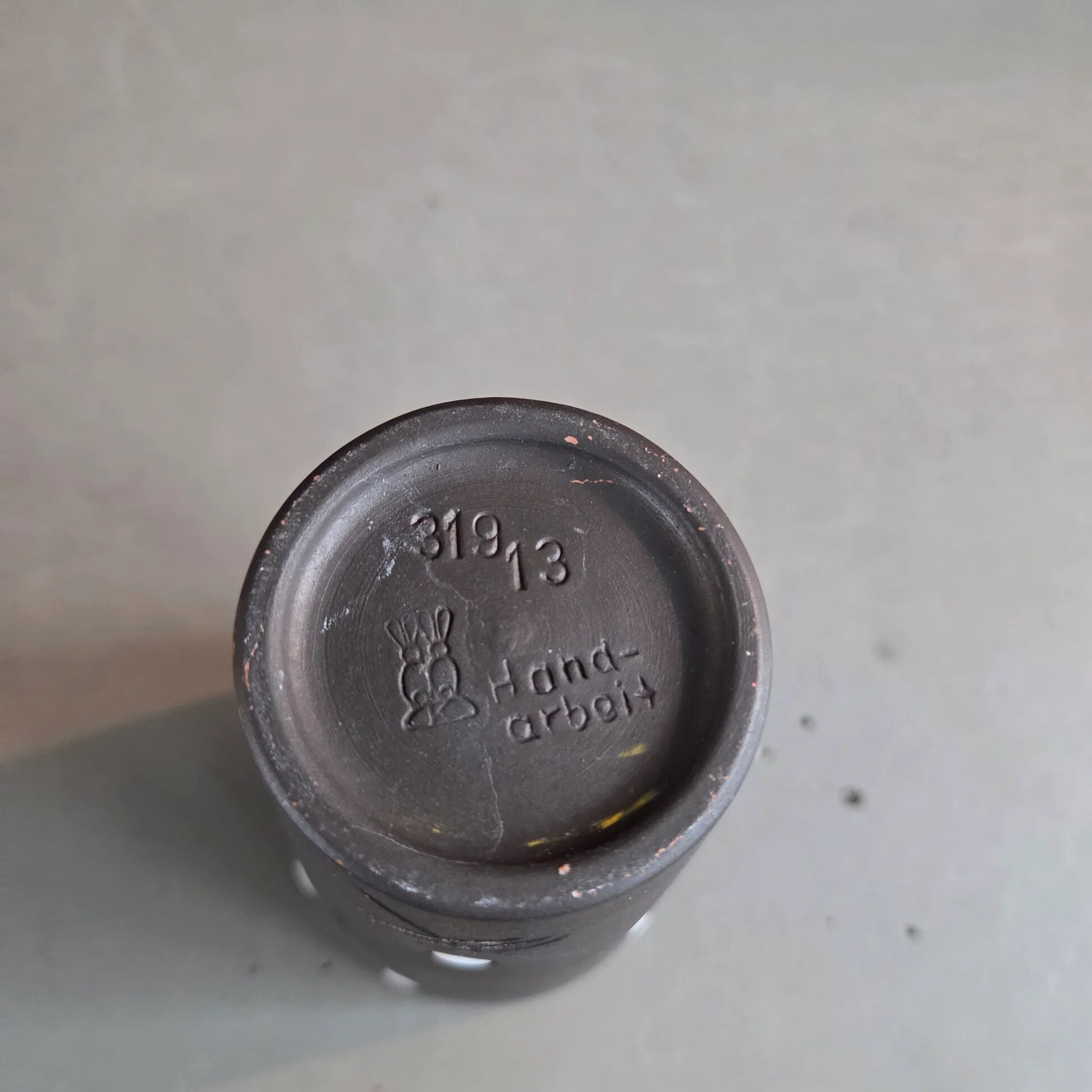 Matte brown handmade ceramic cup
