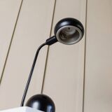 Black metal adjustable desk lamp, postmodern Memphis style, Italian 1980s design, swivel head