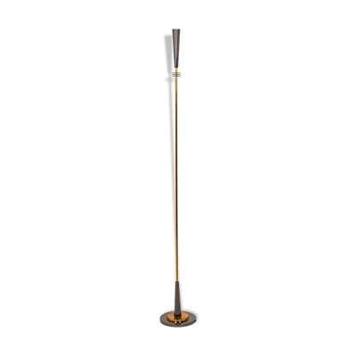 Lampadaire Quasar, Maison Charles en métal doré et irisé XXe siècle