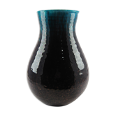Turquoise blue and glazed brown ventru vase signed ACCOLAY around 1960 numbered 27