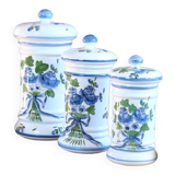 Set of 3 hand-painted cotton pots