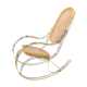 Vintage brass curved wooden rocking chair