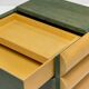 Cassettiera architettonica postmoderna in natural wood and wood tinto all'anilina, anni '80