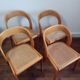 Baumann chairs model gondola in beech and cannage 1970