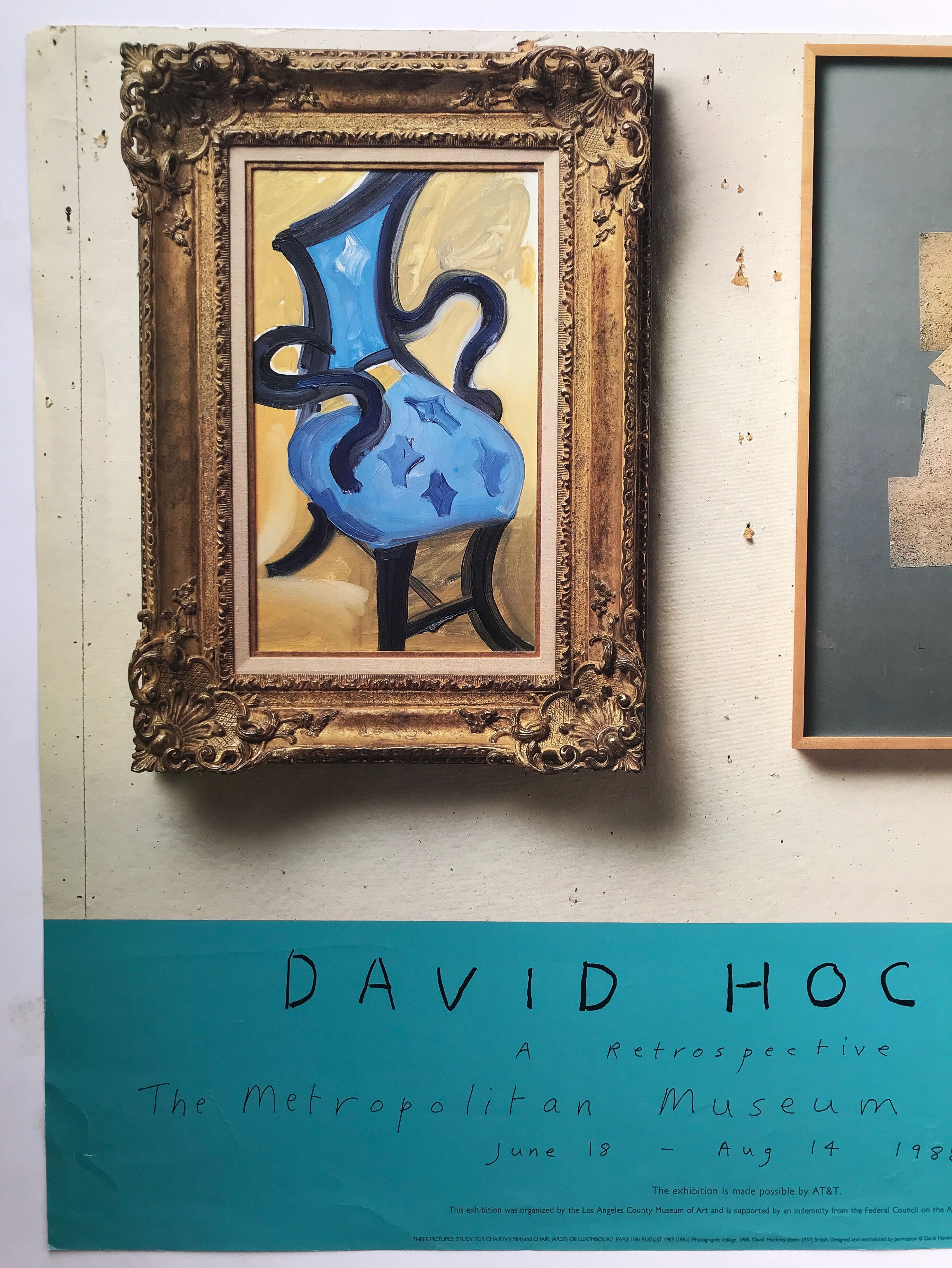 Exhibition poster by David HOCKNEY, The Metropolitan Museum of Art, 1988