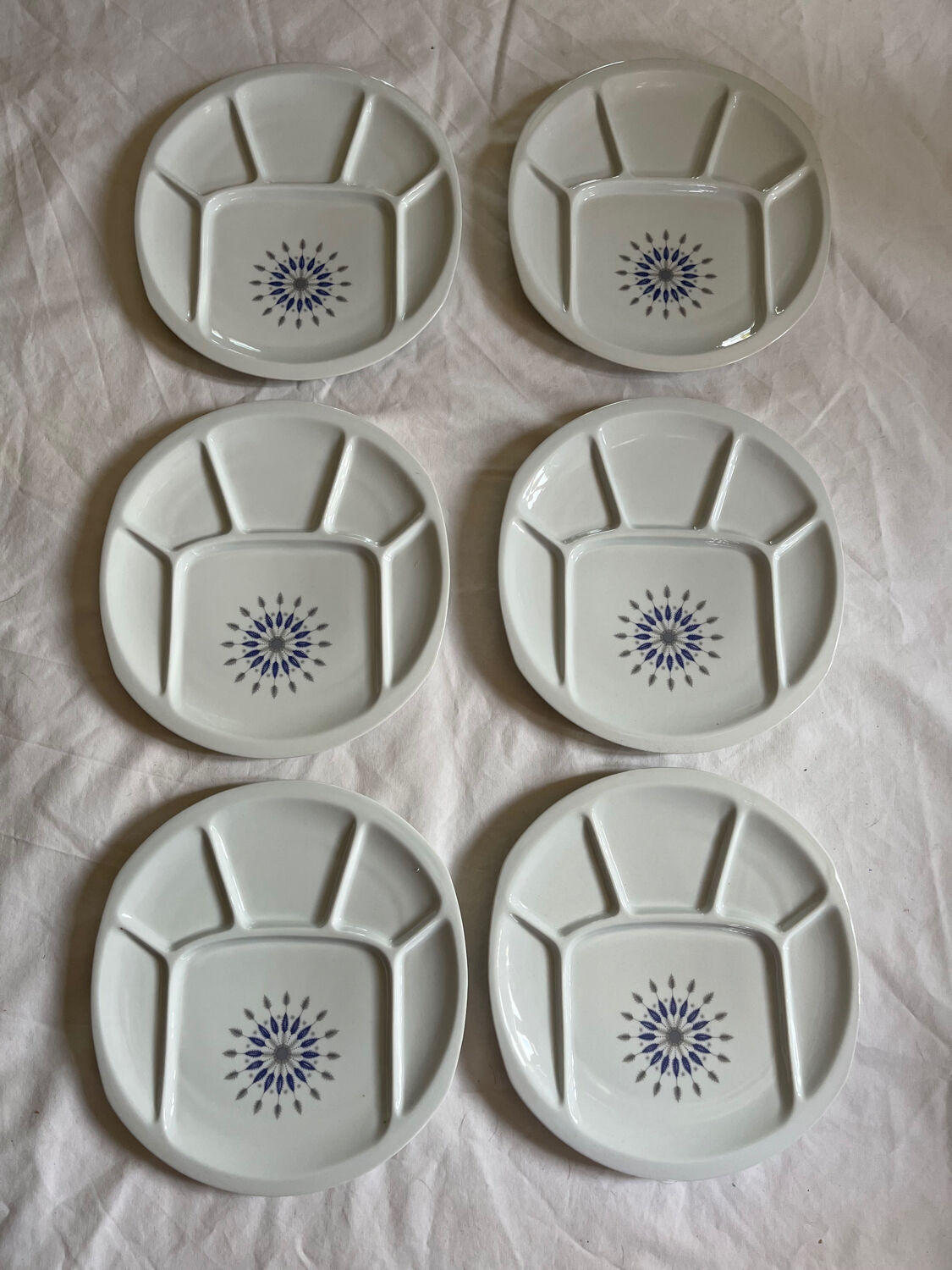 Vintage Burgundy fondue plates