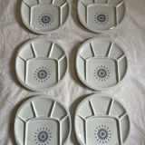 Vintage Burgundy fondue plates
