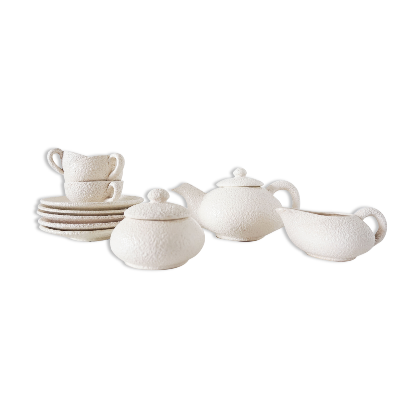 White ceramic coffee or tea set
