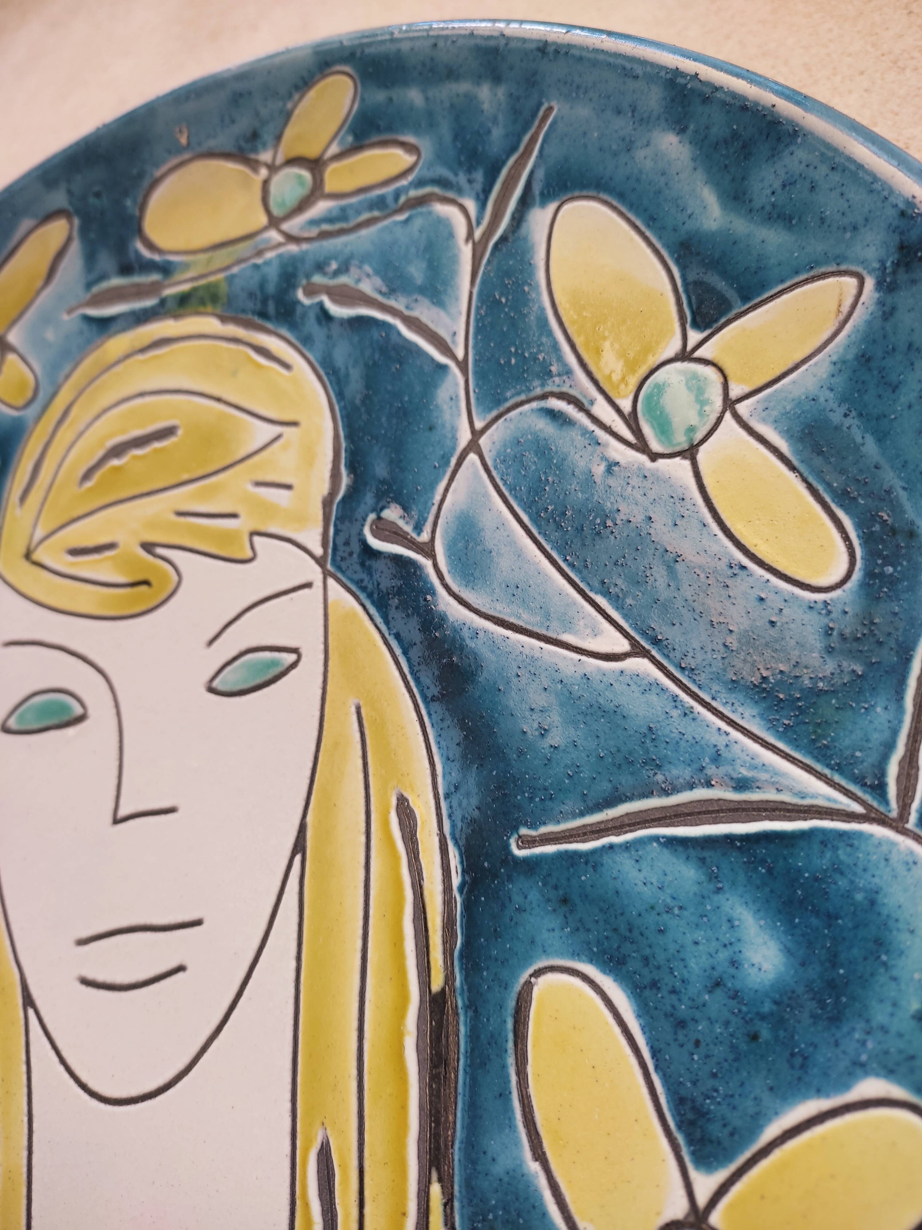Portrait on ceramic wall plate