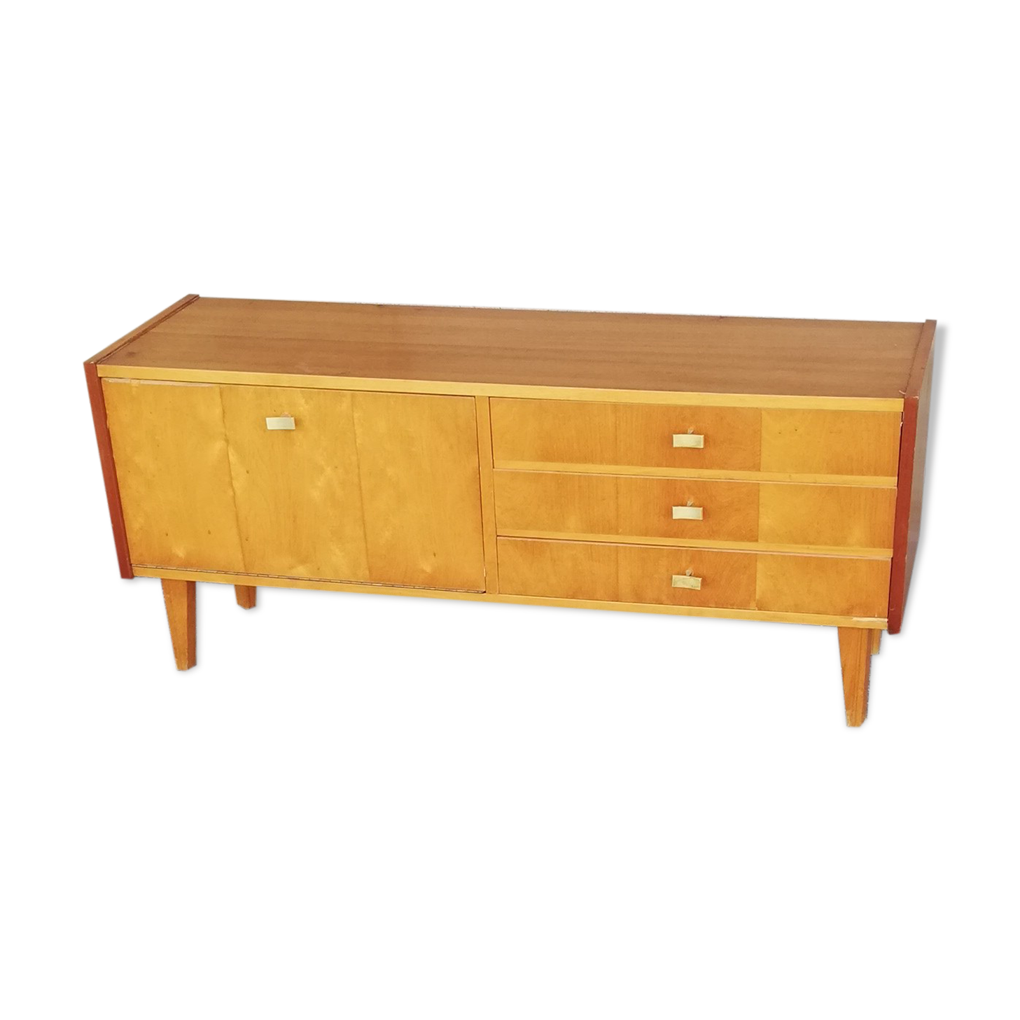 Vintage chest of drawers 3 drawers 1 flap