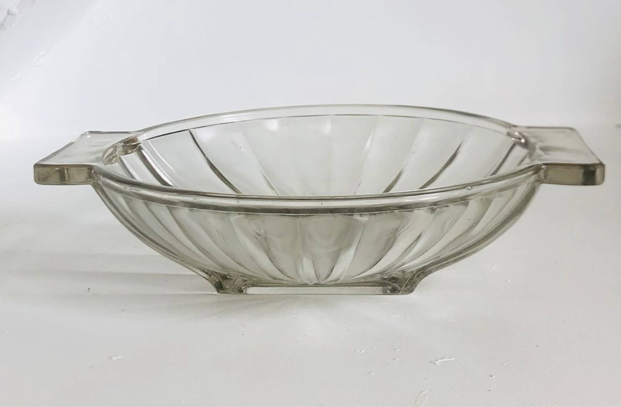 Art Deco pressed moulded glass bowl made in France