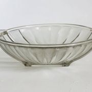 Art Deco pressed moulded glass bowl made in France