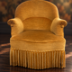Napoleon III toad chair in mustard velvet – Solar elegance
