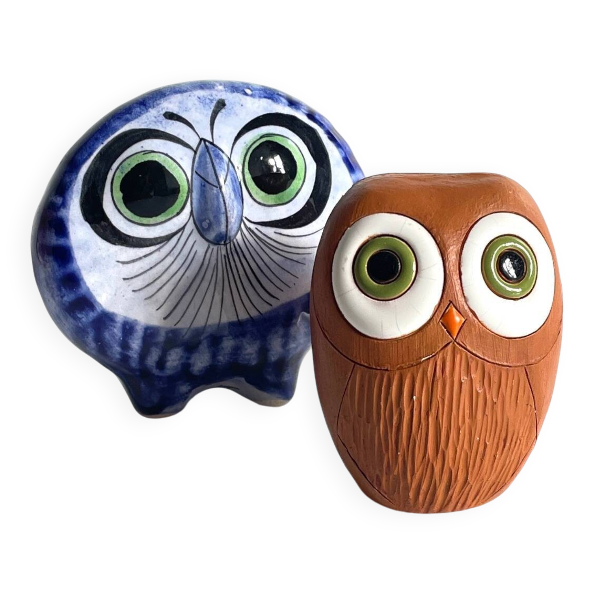 Vintage Handmade Ceramic Owls
