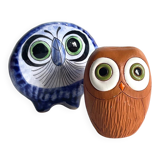 Vintage Handmade Ceramic Owls