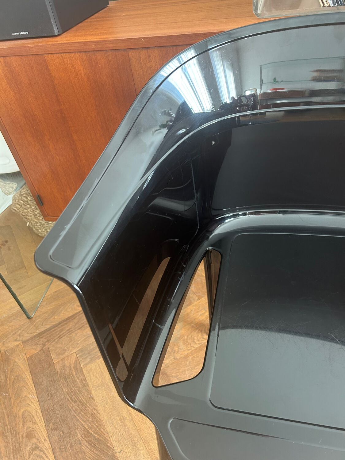 "Papyrus" black armchairs designed by Ronan and Erwan Bouroullec.