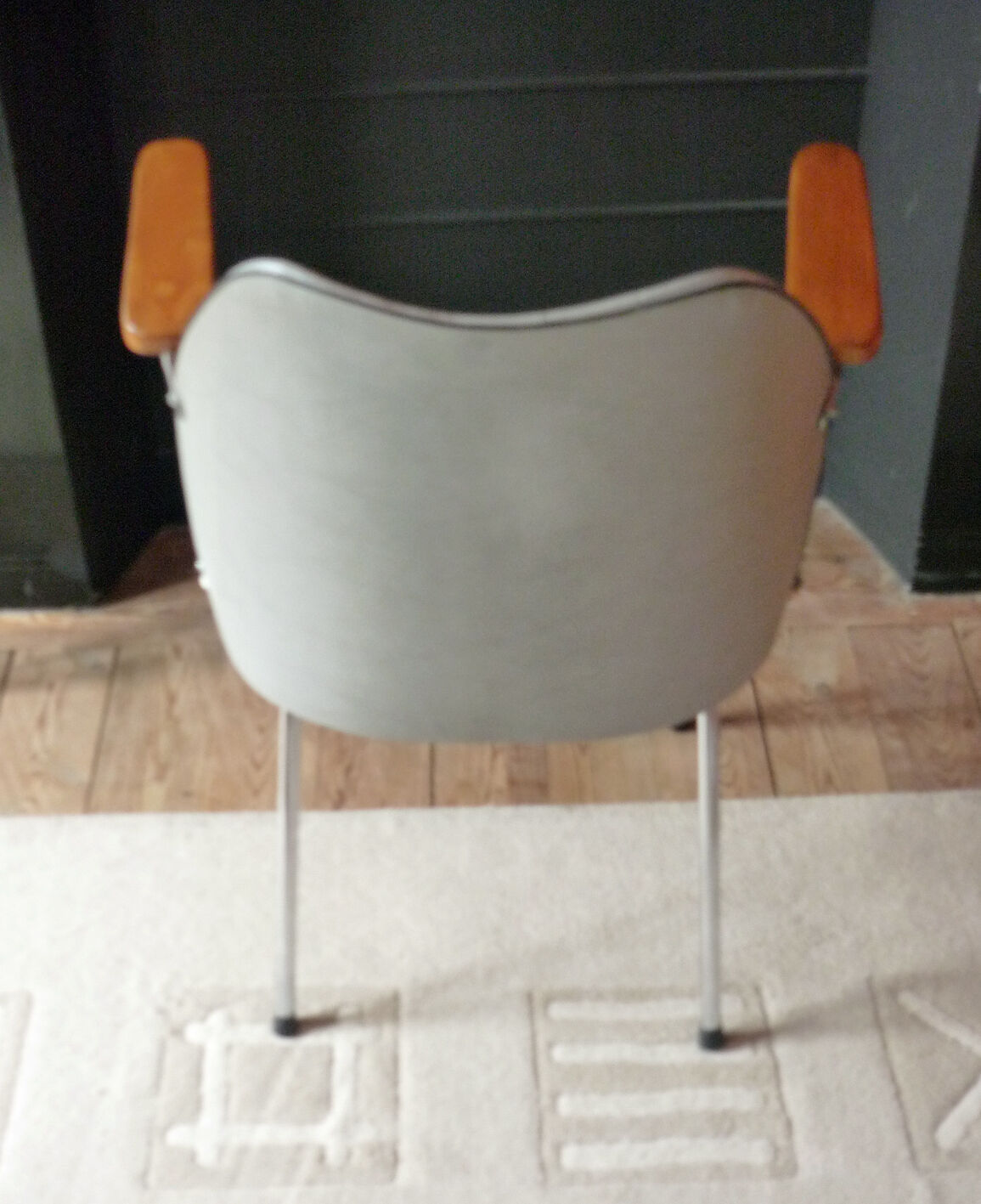 1960 Structure chrome tube - beech - two-tone leatherette Chair