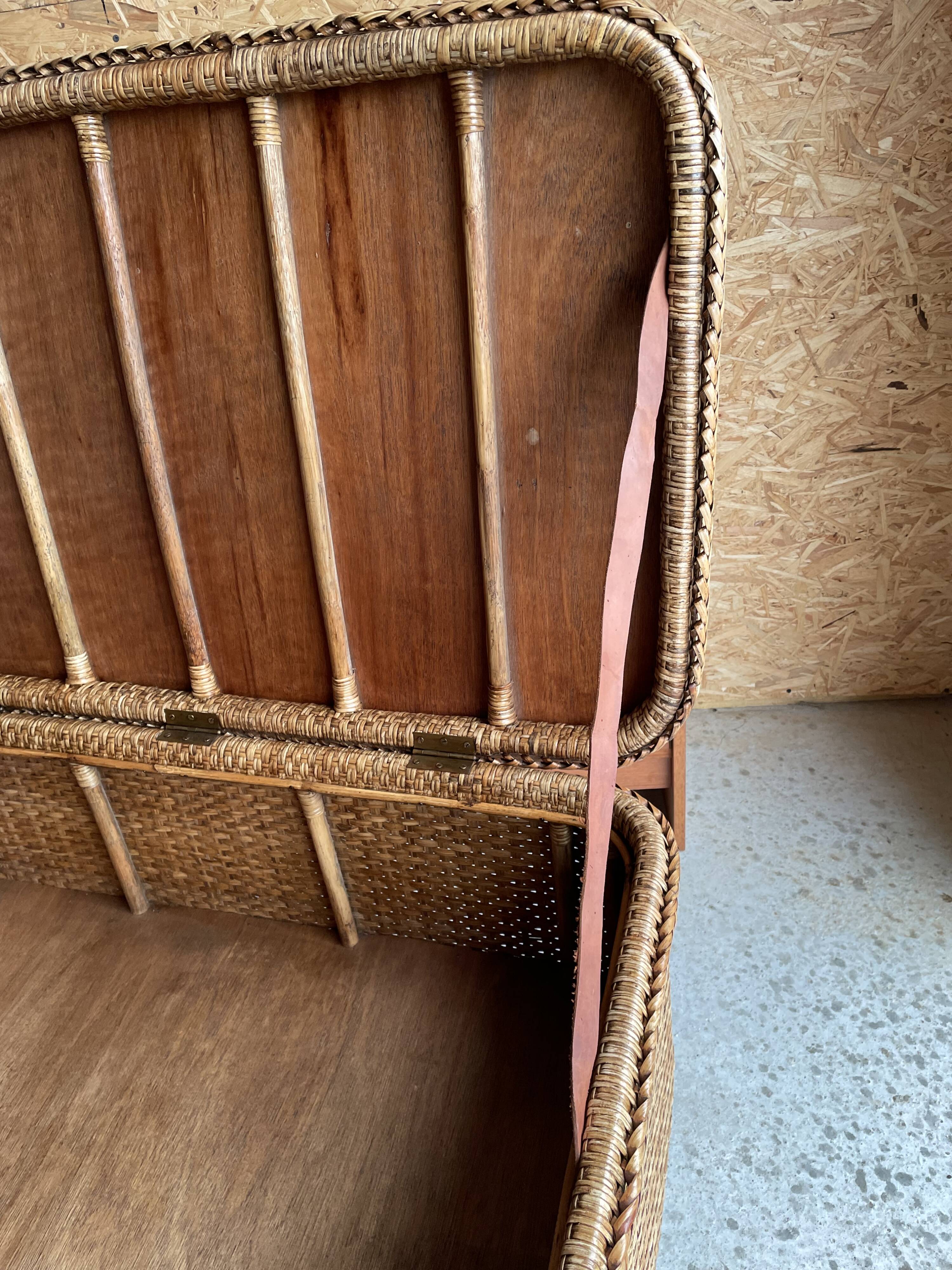 Coffee table braided rattan chest