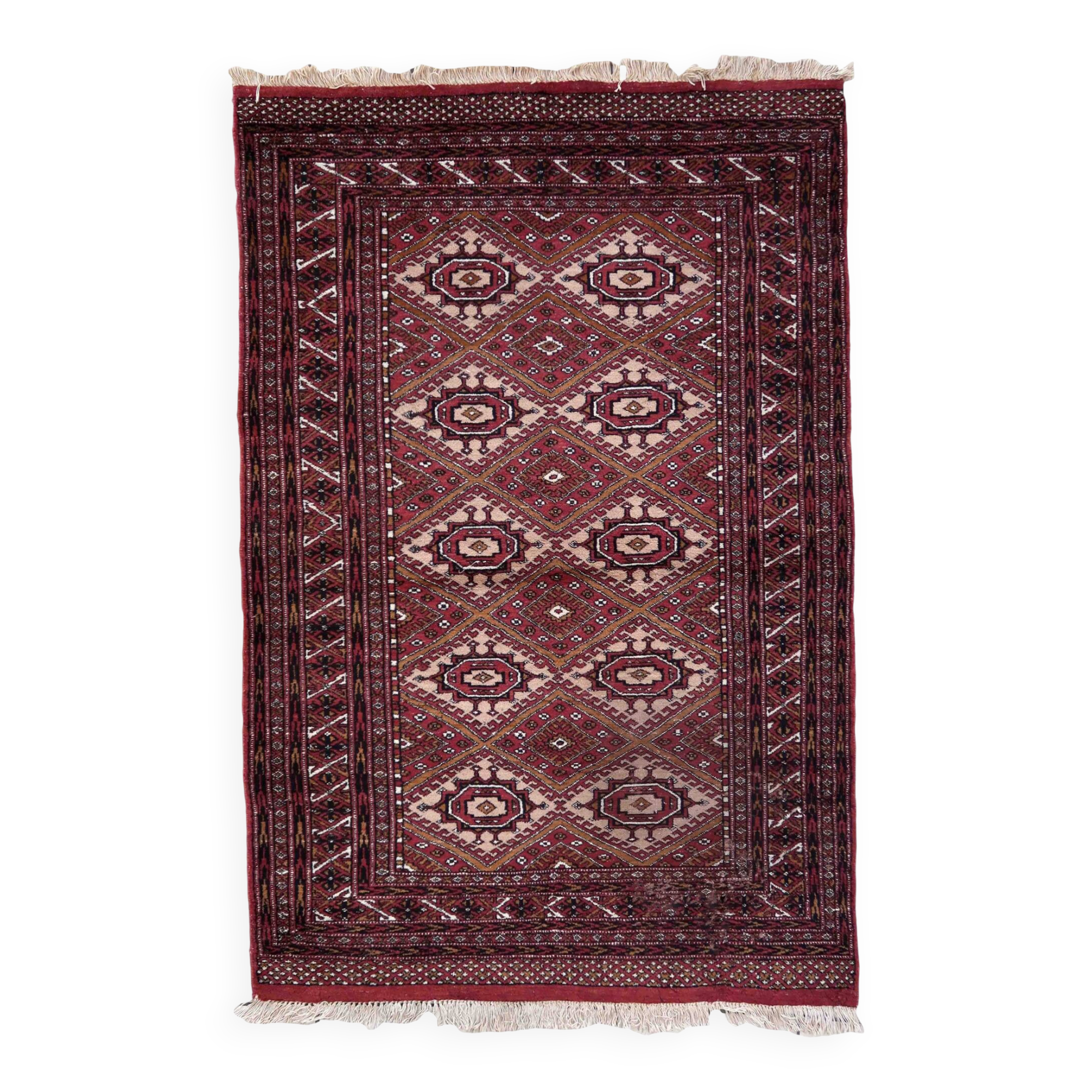 Tapis vintage afghan Ersari fait main en laine – 123 x 183 cm