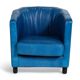 Fauteuil en cuir d'autruche bleu par Gérard Guermonprez