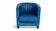 Blue ostrich leather armchair by Gérard Guermonprez