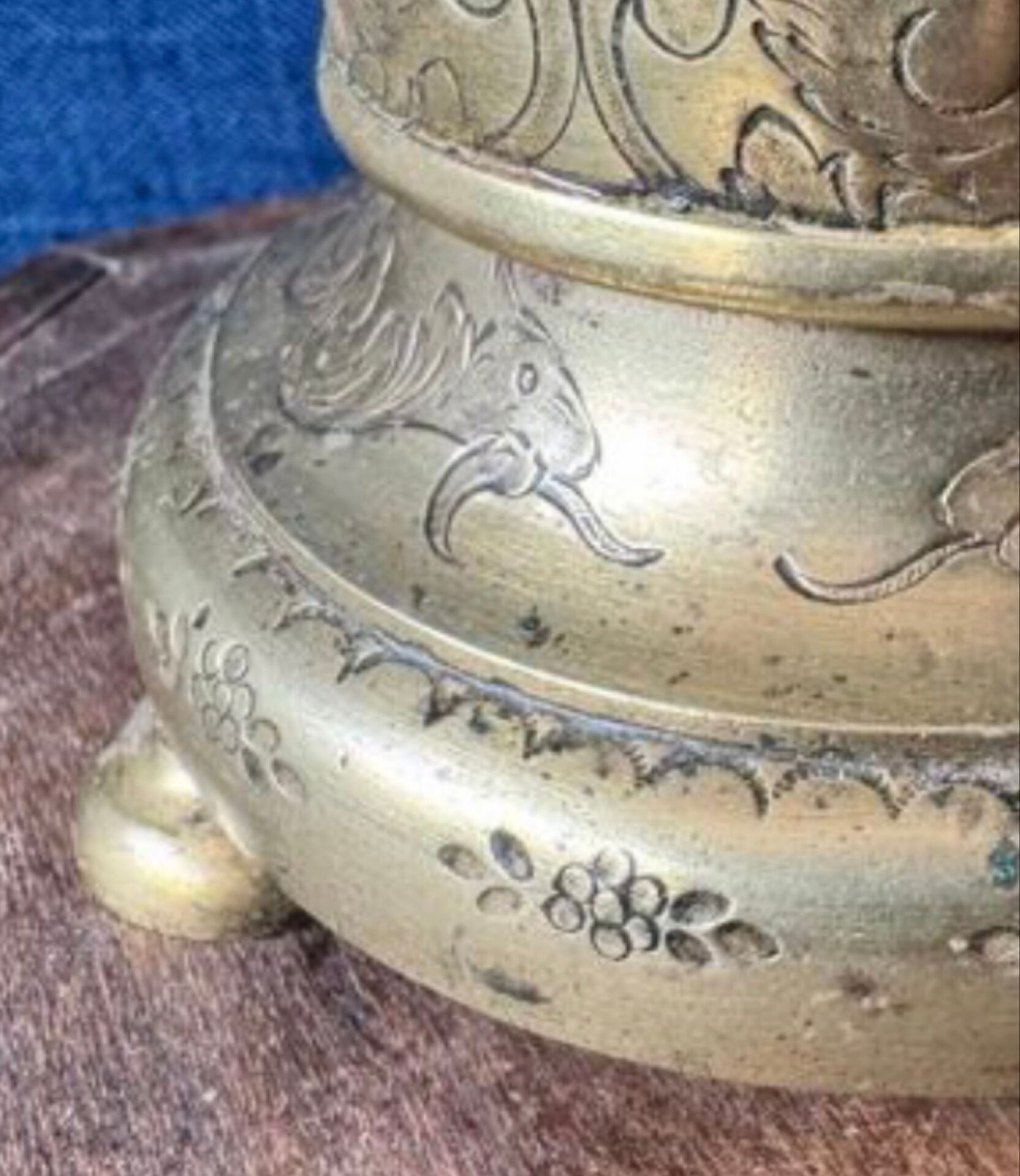 Antique mechanical table bell, late 19th century.