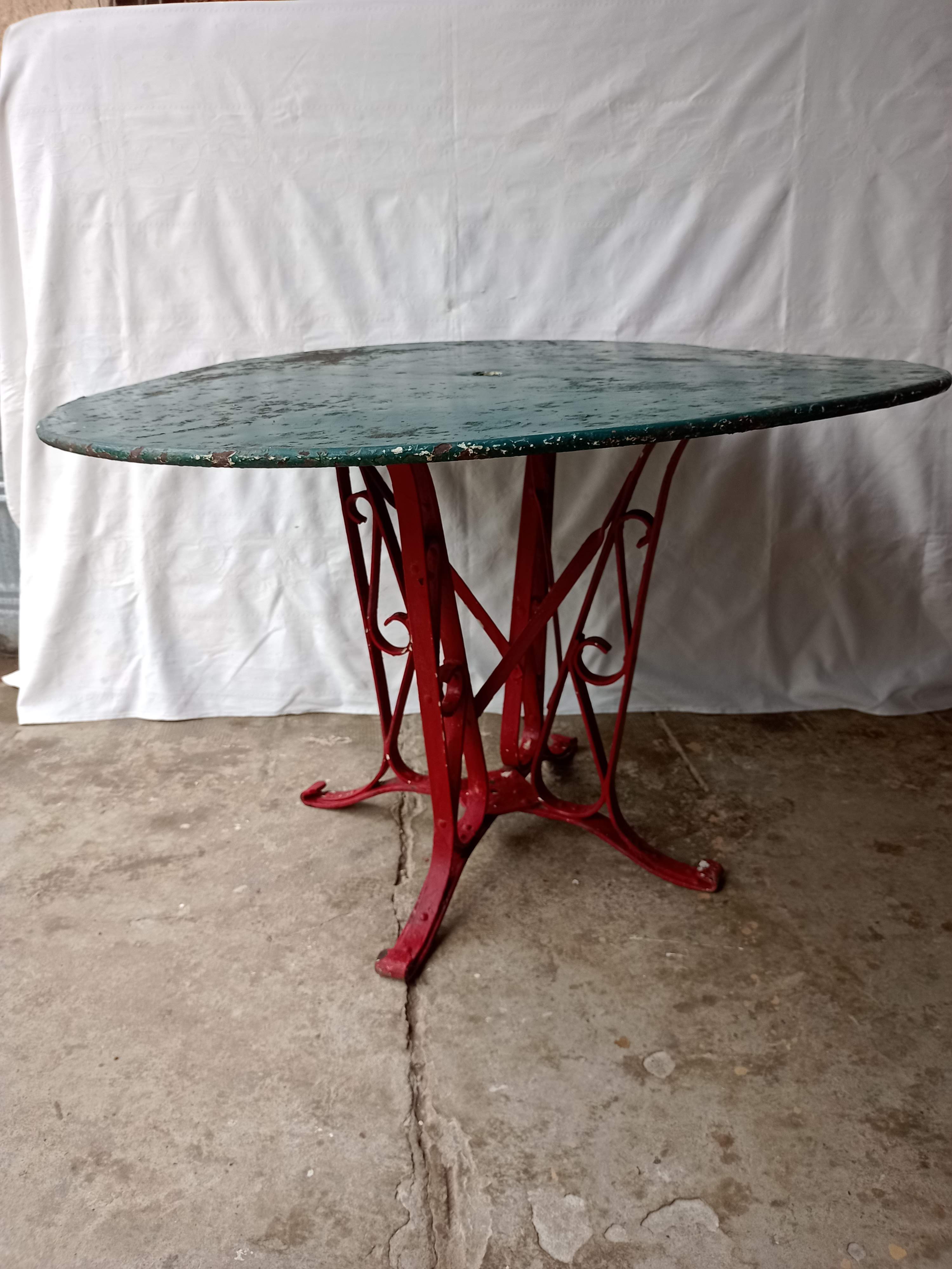 Eiffel style riveted metal garden table