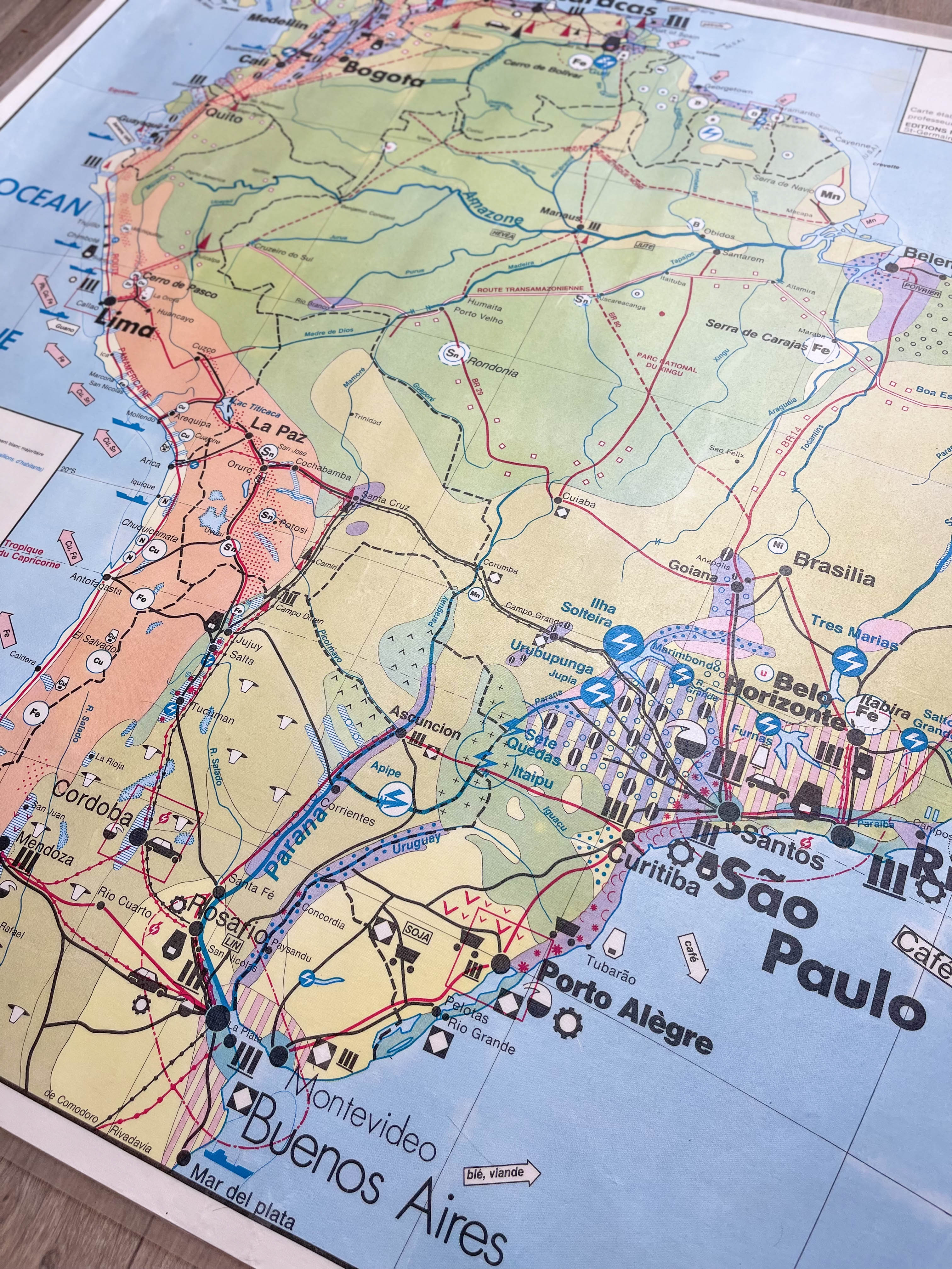 School map brazil vintage mdi year 1978