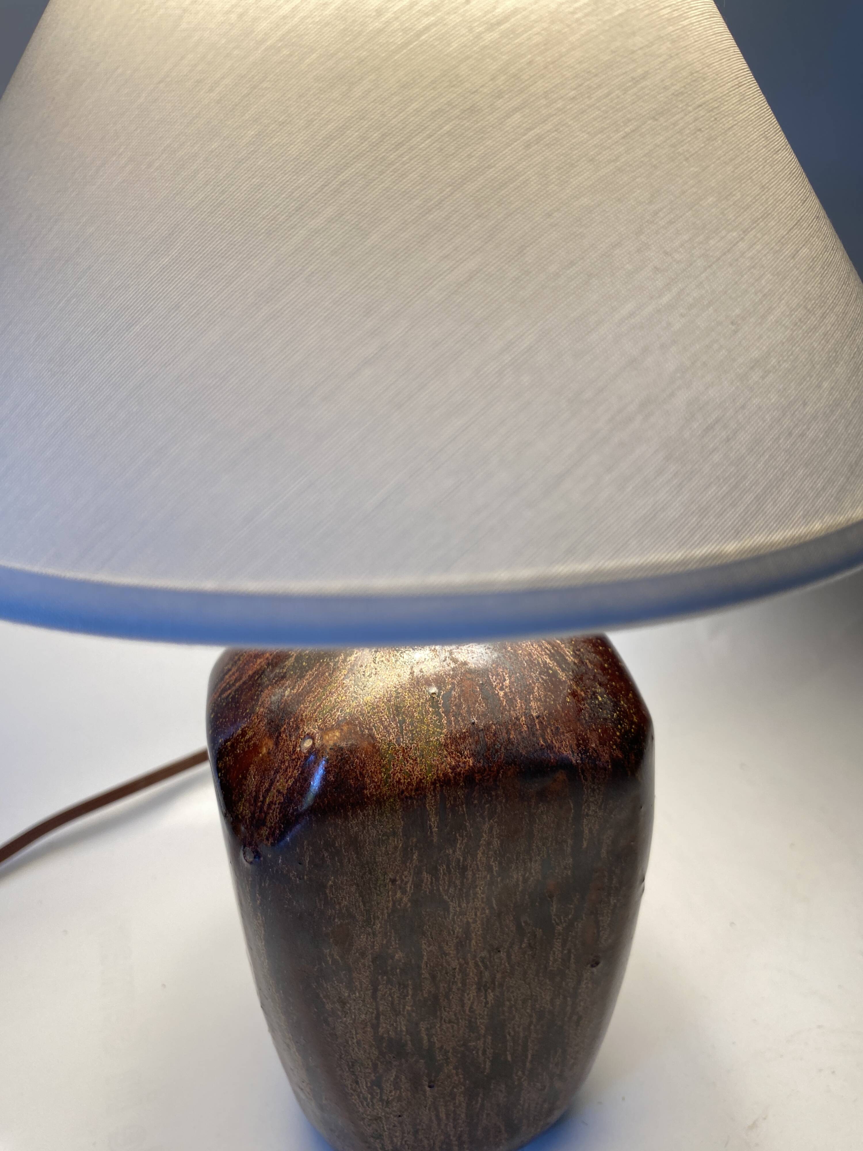 Ceramic lamp, fabric cable, cotton lampshade